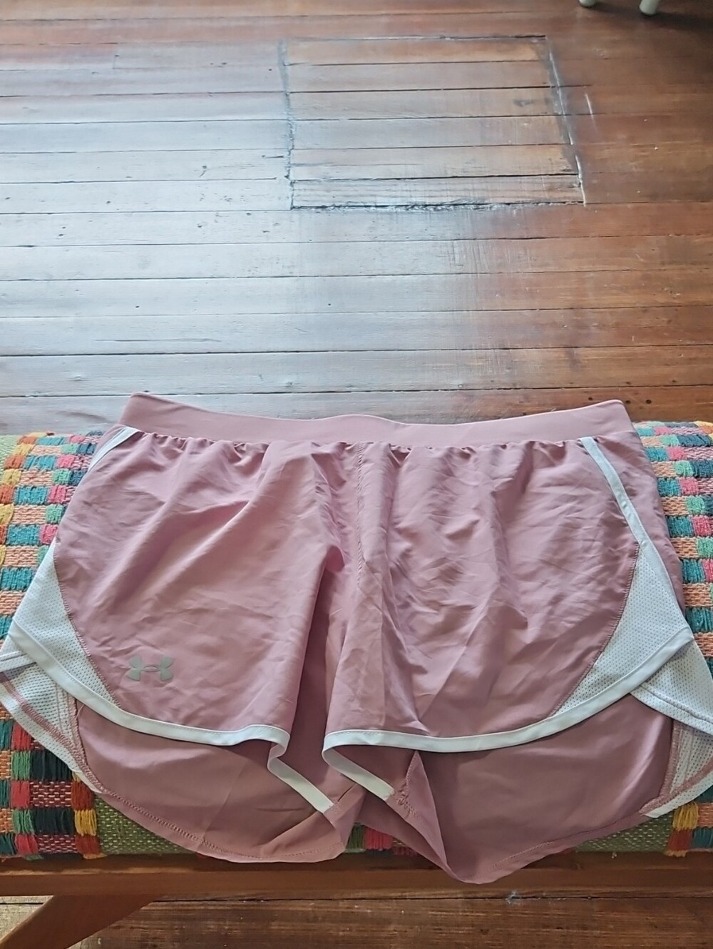 Under Armour Rose Pink Women's Athletic Shorts with White Trim